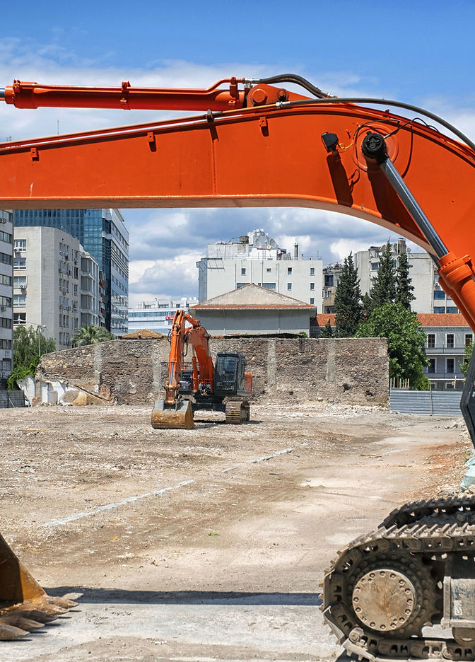Excavator on a construction site
